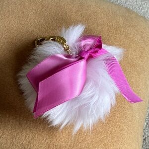 UGG Pink and White Fur Keychain Accessory